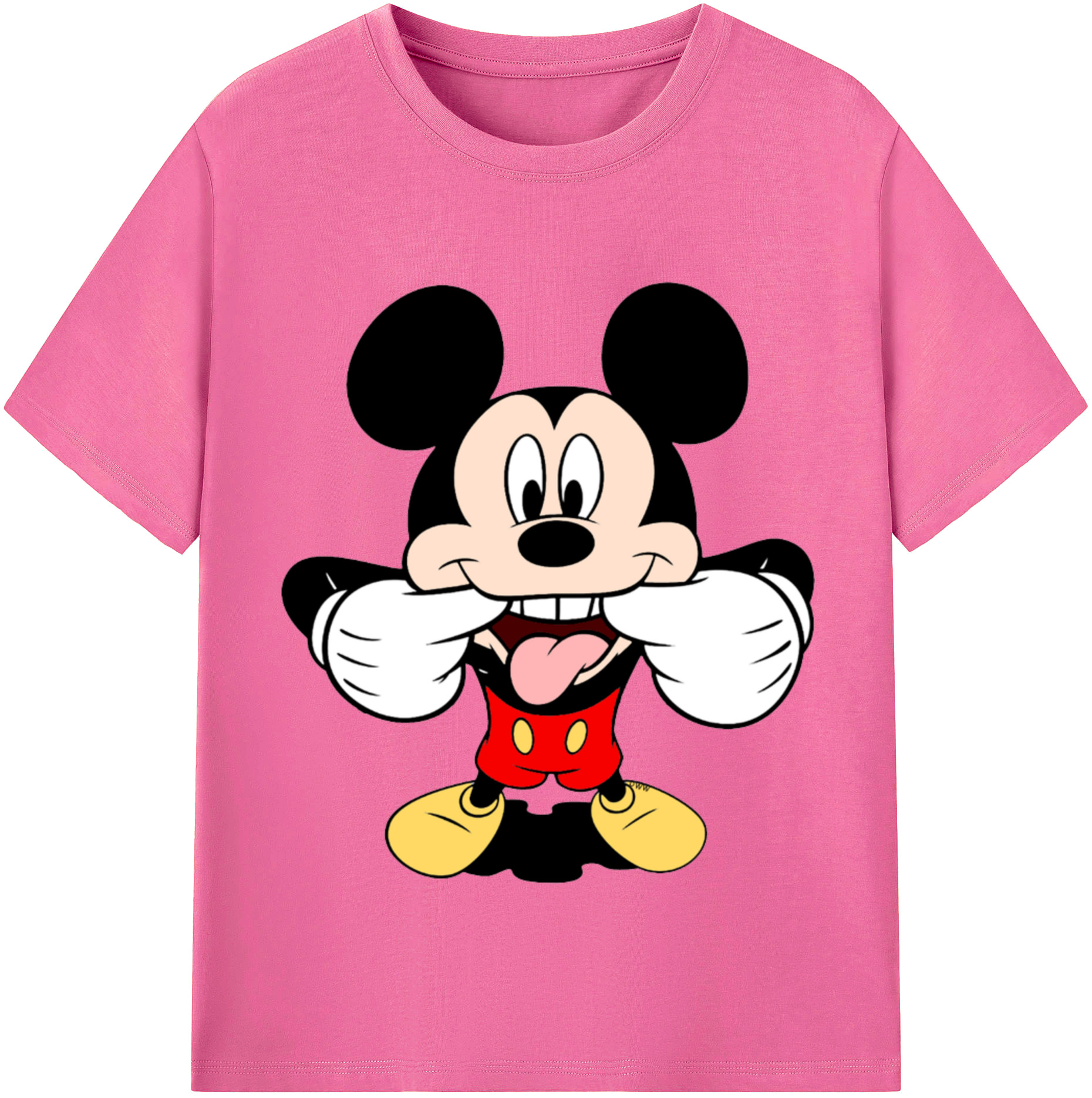 （画像用） ミッキーマウス Mickey Mouse レディースカジュアルプリントTシャツ（綿100％）